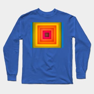 Multicolor Abstract Square Shape Rainbow Spectrum Pattern Long Sleeve T-Shirt